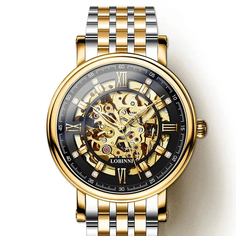 Men's Switzerland Luxury Business Skeleton Seagull Multifunction Wristwatch