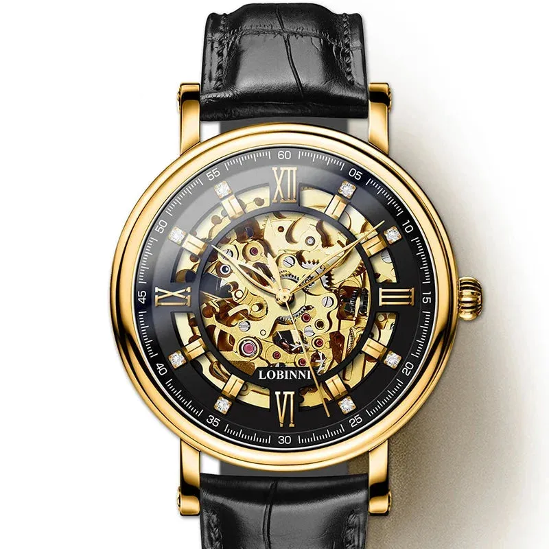 Men's Switzerland Luxury Business Skeleton Seagull Multifunction Wristwatch