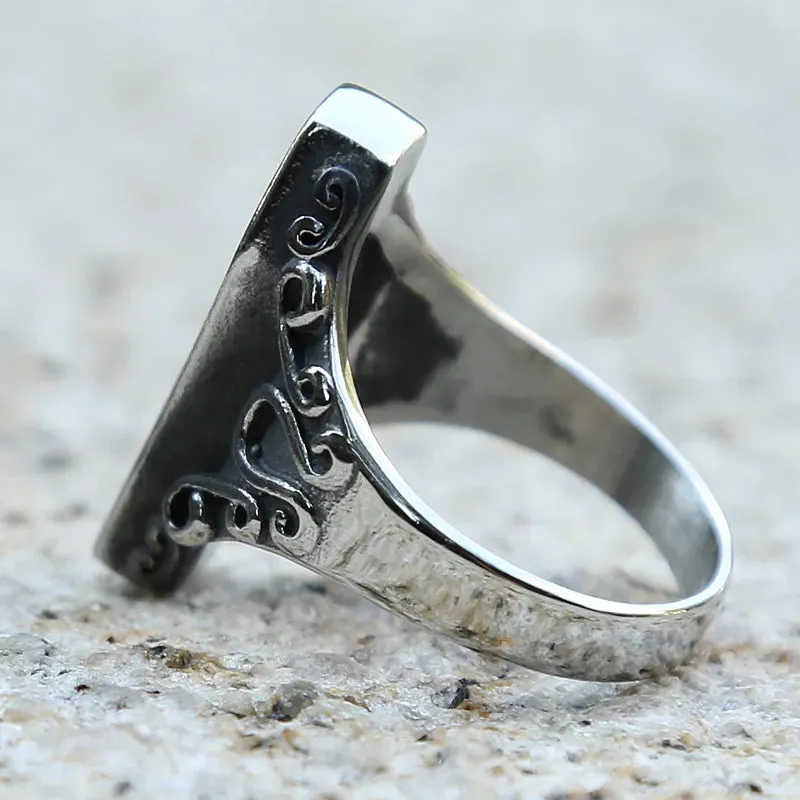 Men's Unique Zombie Vampire Skull Stainless Steel Coffin Gothic Ring