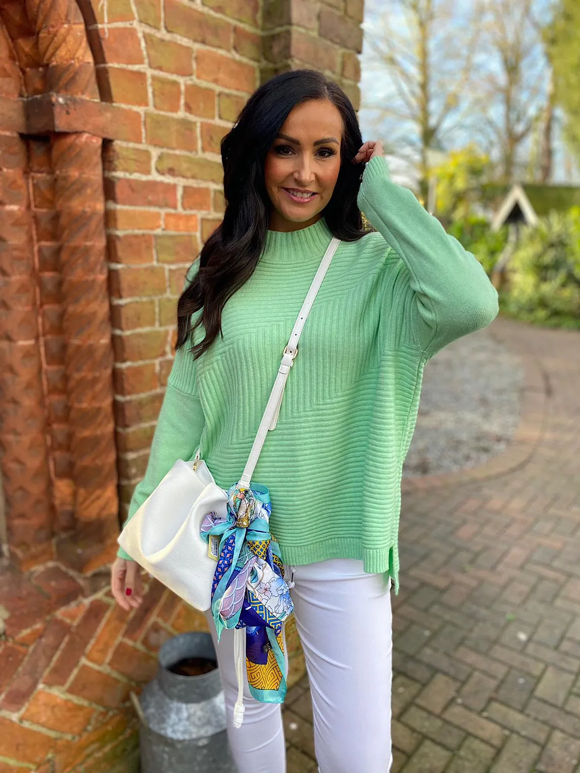 Mint Ribbed Jumper Isha