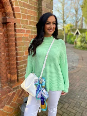 Mint Ribbed Jumper Isha