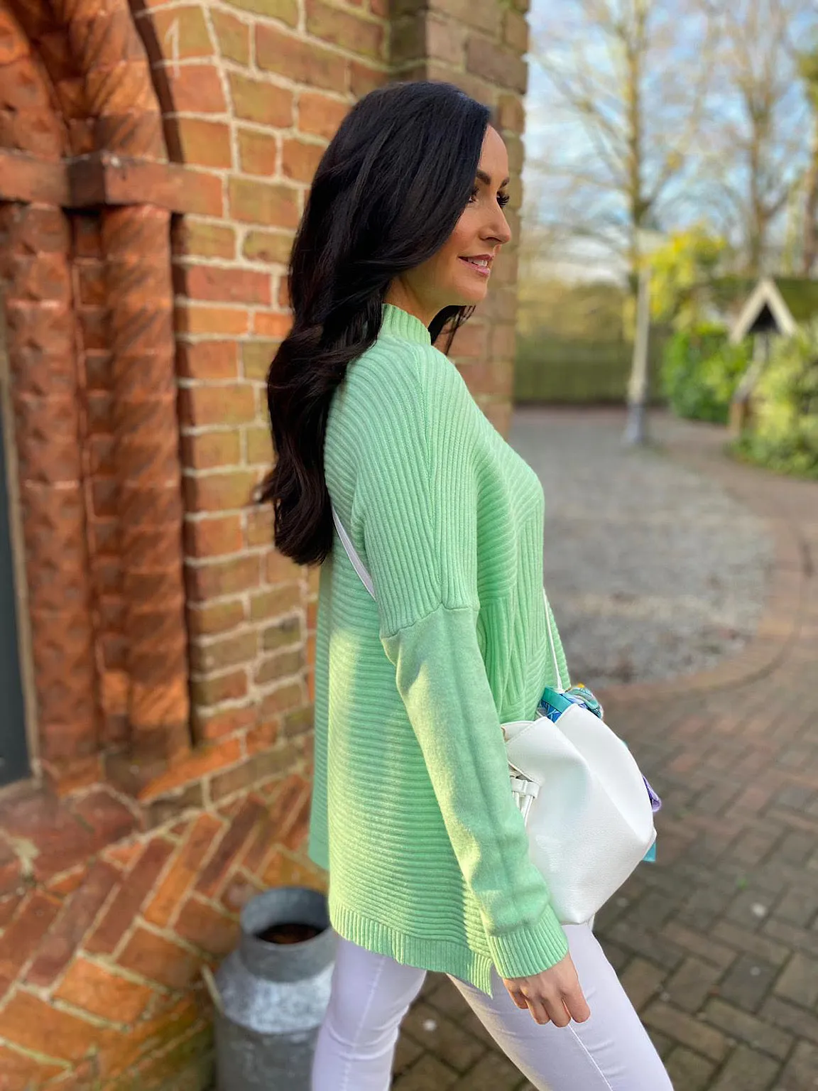 Mint Ribbed Jumper Isha