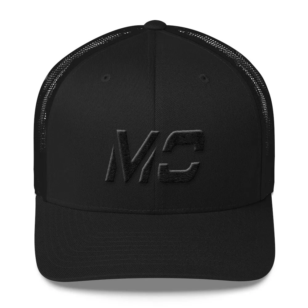 Missouri - Mesh Back Trucker Cap - Black Embroidery - MO - Many Hat Color Options Available