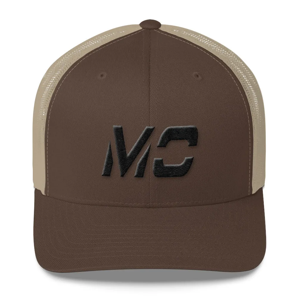 Missouri - Mesh Back Trucker Cap - Black Embroidery - MO - Many Hat Color Options Available