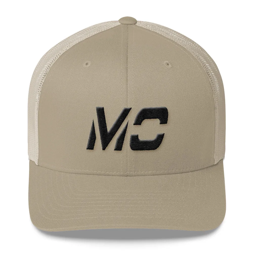 Missouri - Mesh Back Trucker Cap - Black Embroidery - MO - Many Hat Color Options Available