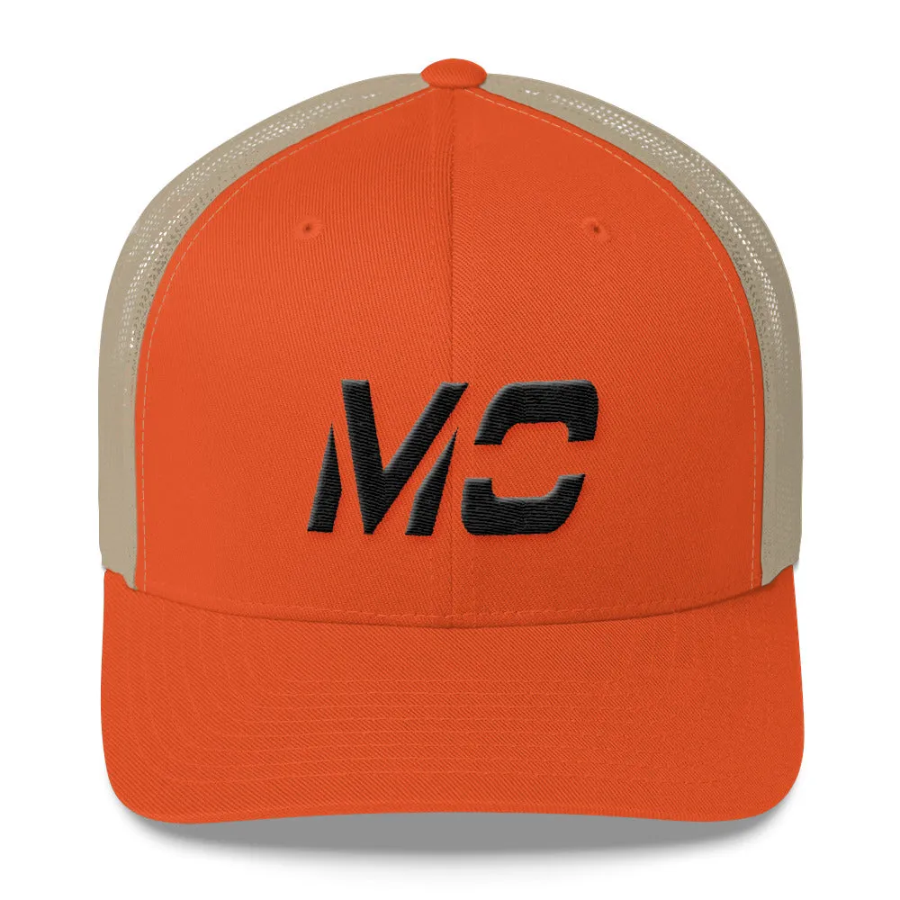 Missouri - Mesh Back Trucker Cap - Black Embroidery - MO - Many Hat Color Options Available