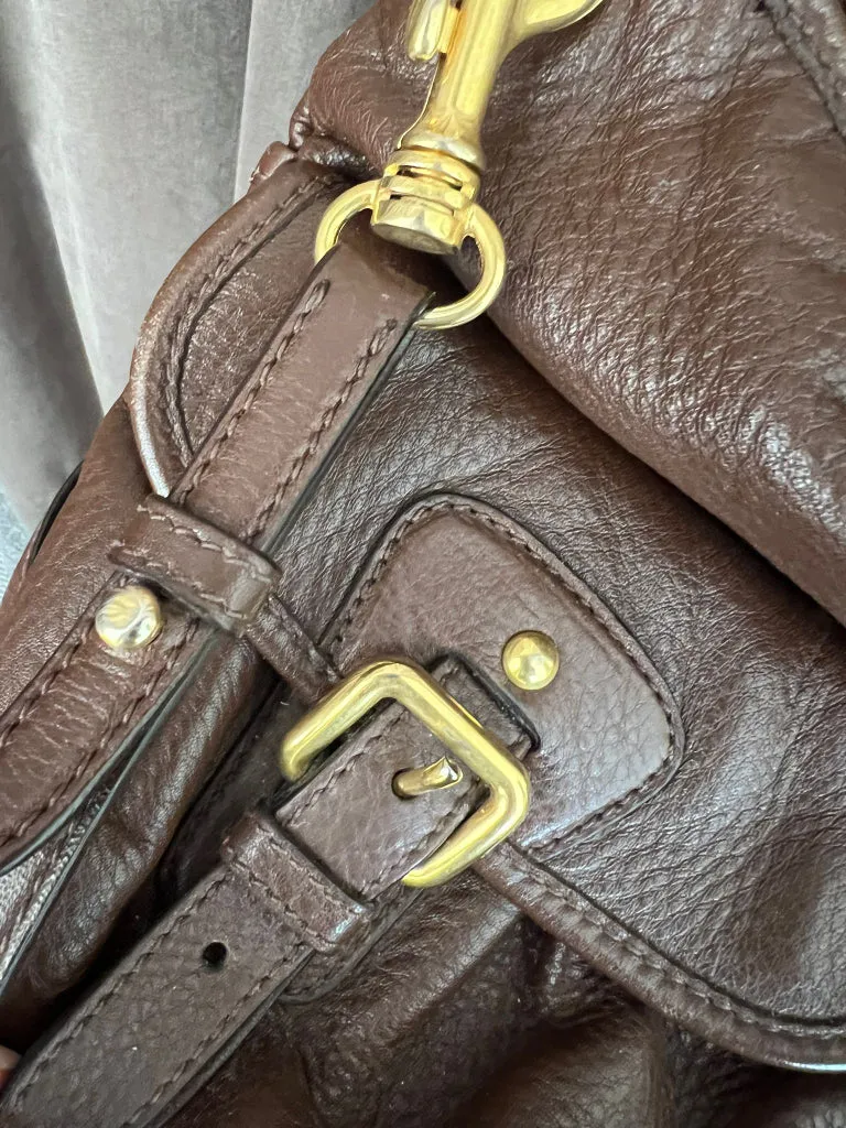 Miu Miu Brown Leather Shoulder Bag