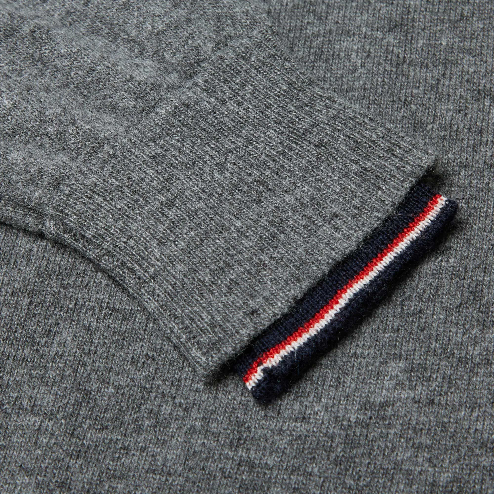 Moncler Lambswool Logo Crew KnitMid Grey