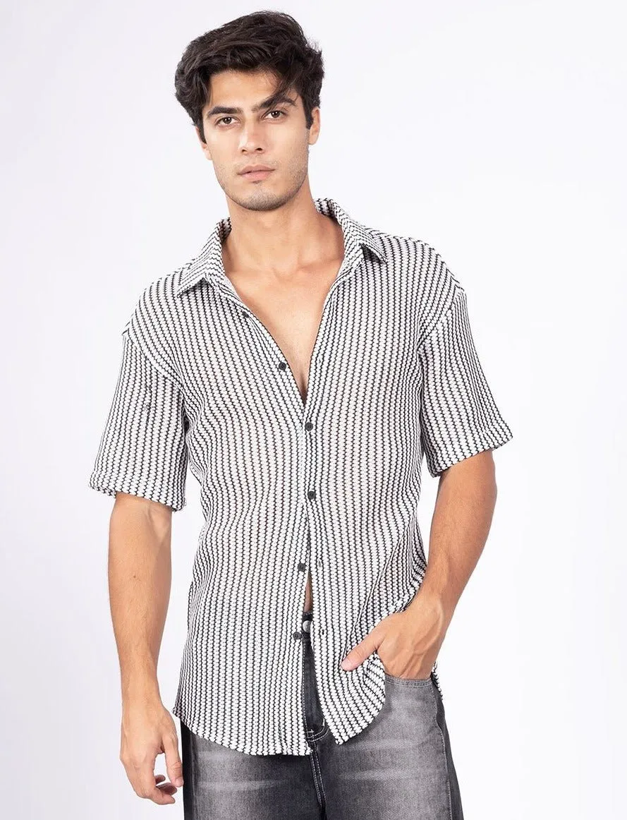 Monochrome White Stripped Shirt