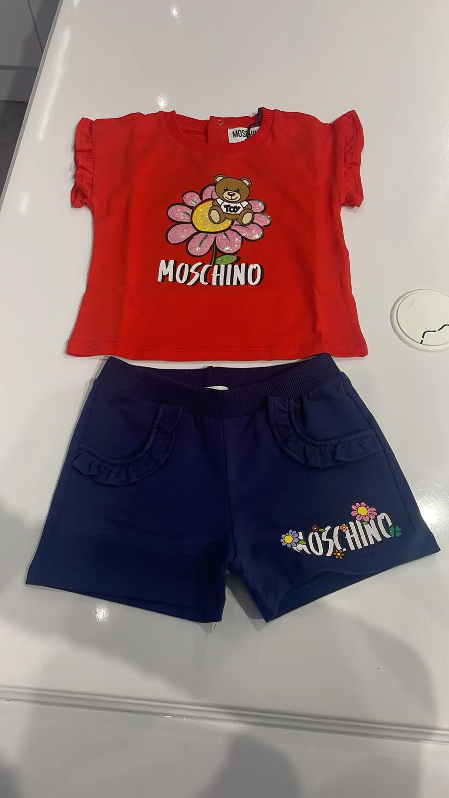 Moschino T-Shirt & Shorts Set  Red & Navy