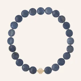 Natural Blue Coral Coin 17mm Necklace