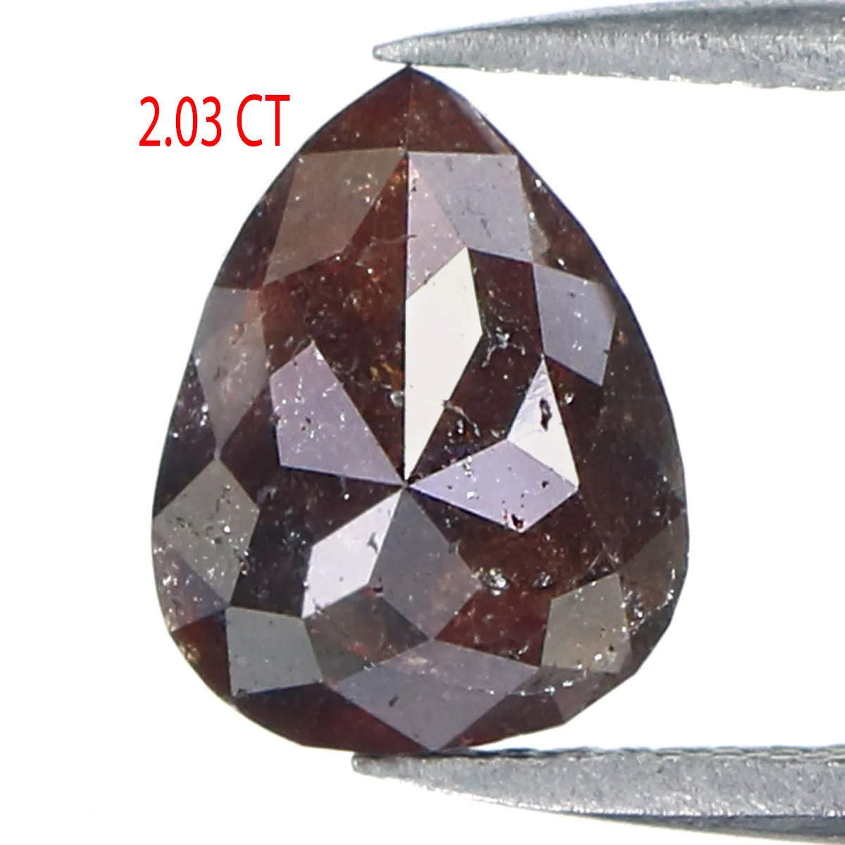 Natural Loose Pear Brown Color Diamond 2.03 CT 9.20 MM Pear Shape Rose Cut Diamond L6020