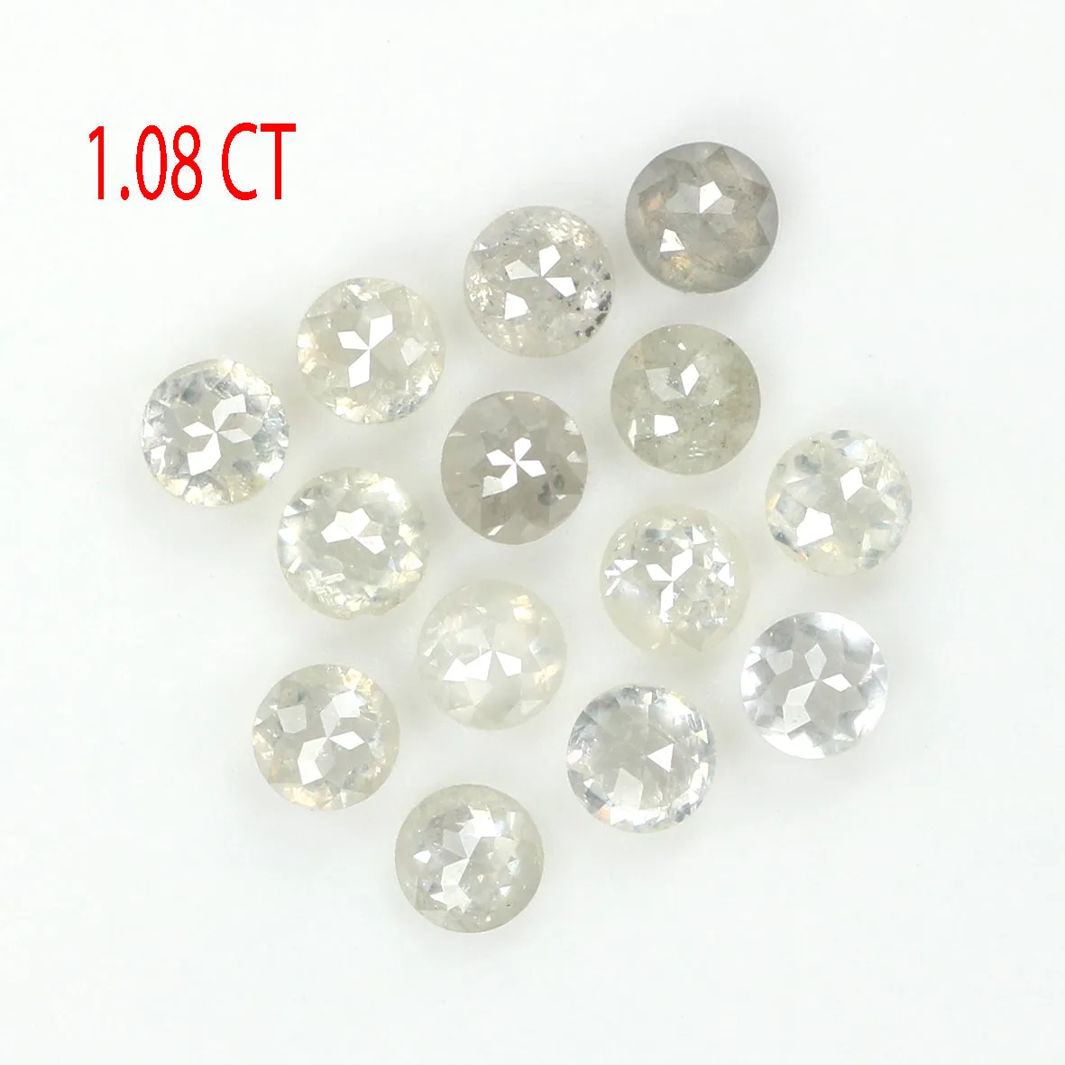 Natural Loose Rose Cut Salt And Pepper Diamond Grey Color 1.08 CT 2.40 MM Rose Cut Shape Diamond L1610