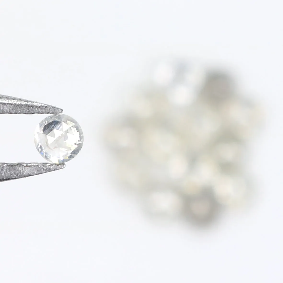 Natural Loose Rose Cut Salt And Pepper Diamond Grey Color 1.08 CT 2.40 MM Rose Cut Shape Diamond L1610