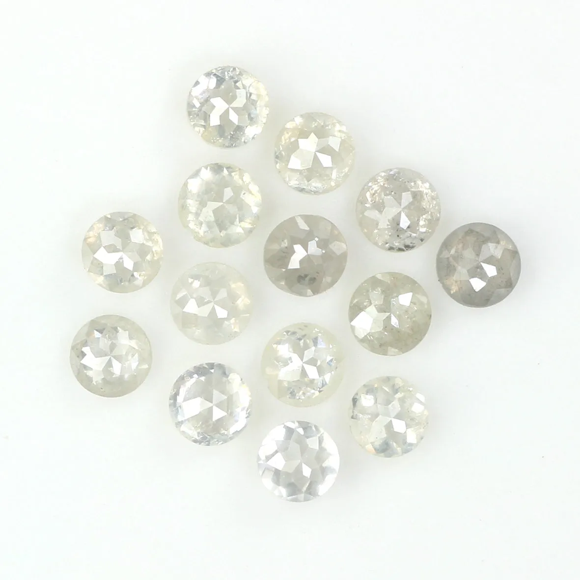 Natural Loose Rose Cut Salt And Pepper Diamond Grey Color 1.08 CT 2.40 MM Rose Cut Shape Diamond L1610