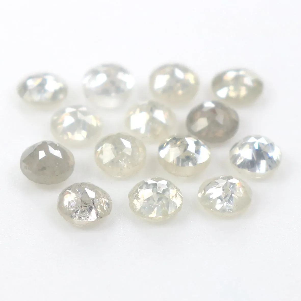 Natural Loose Rose Cut Salt And Pepper Diamond Grey Color 1.08 CT 2.40 MM Rose Cut Shape Diamond L1610