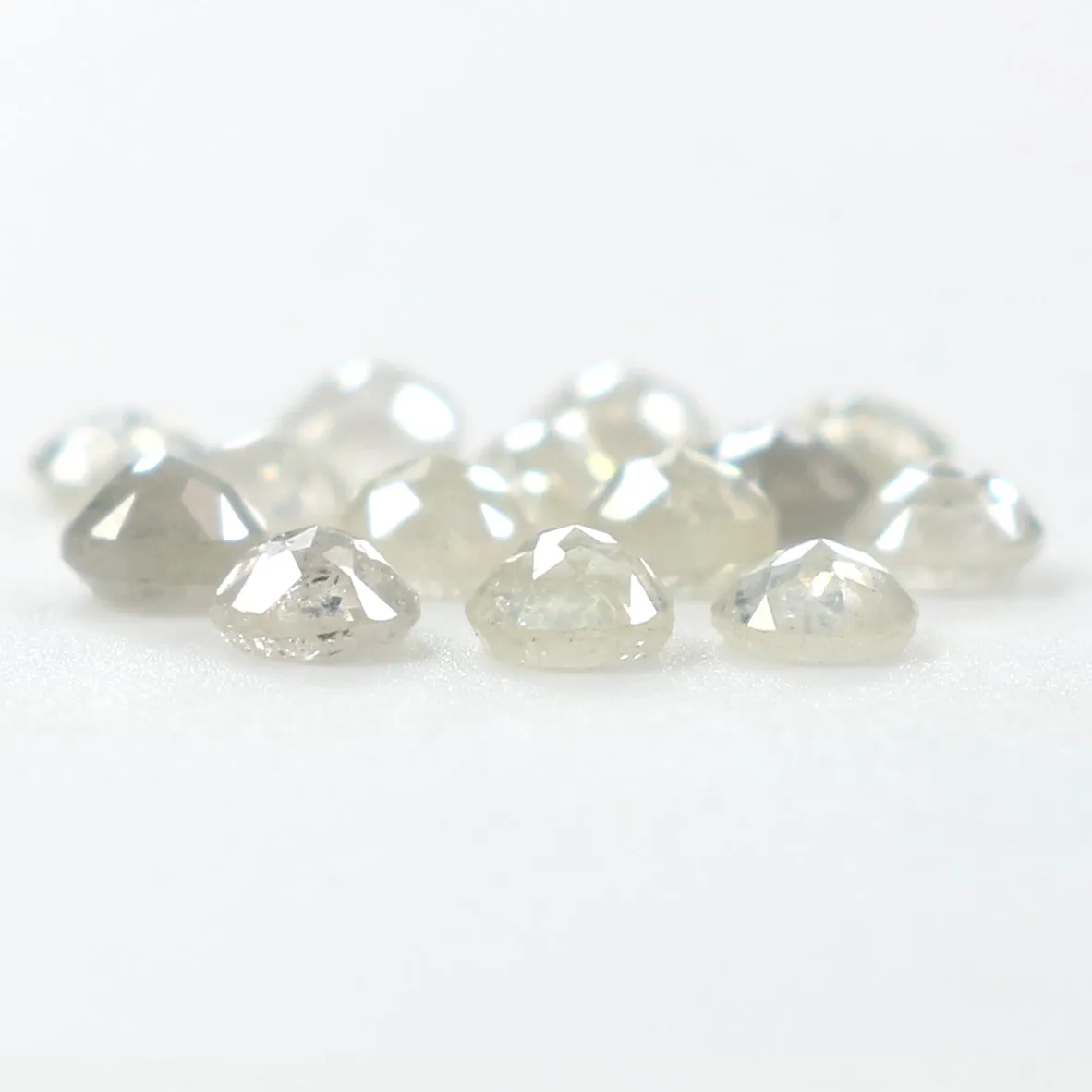 Natural Loose Rose Cut Salt And Pepper Diamond Grey Color 1.08 CT 2.40 MM Rose Cut Shape Diamond L1610