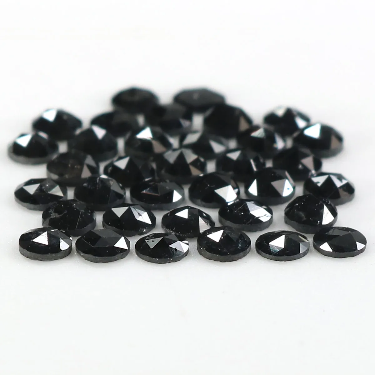 Natural Loose Round Rose Cut Diamond Black Color 4.15 CT 3.10 MM Rose Cut Shape Diamond L1750