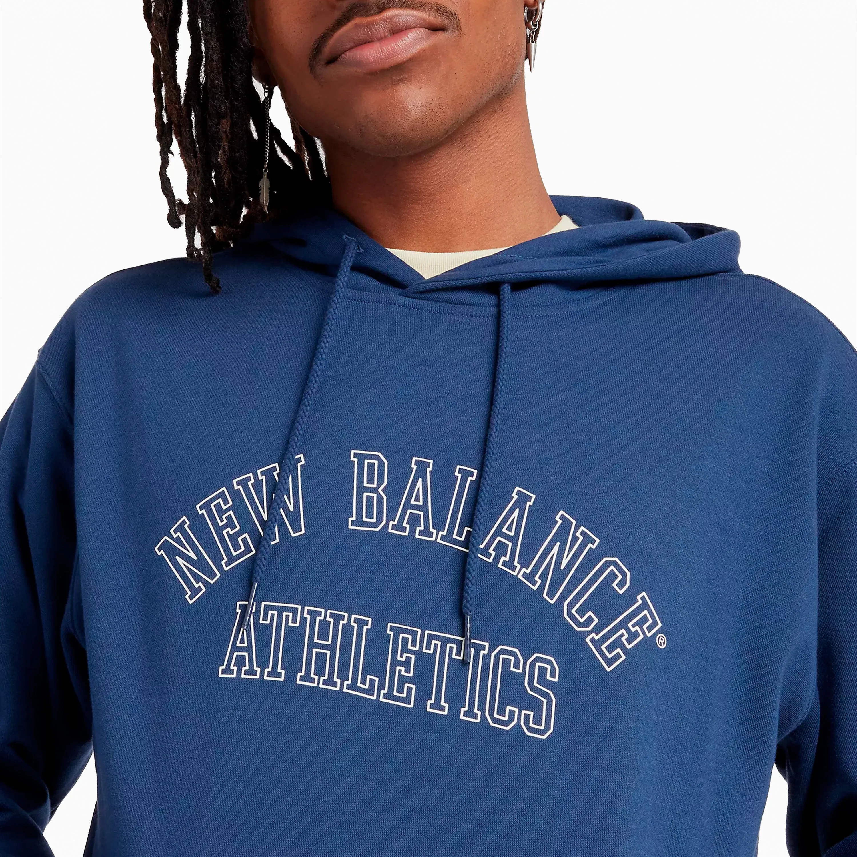 NEW BALANCE GRAPHIC HOODED NAVY - MT43509