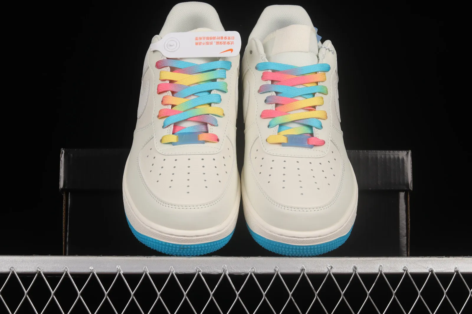 Nike Air Force 1 07 Low Heat Sensitive Rainbow White Navy Blue DD3396-131