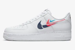 Nike Air Force 1 Low 07 Quadruple Swoosh White Midnight Navy FJ4226-100