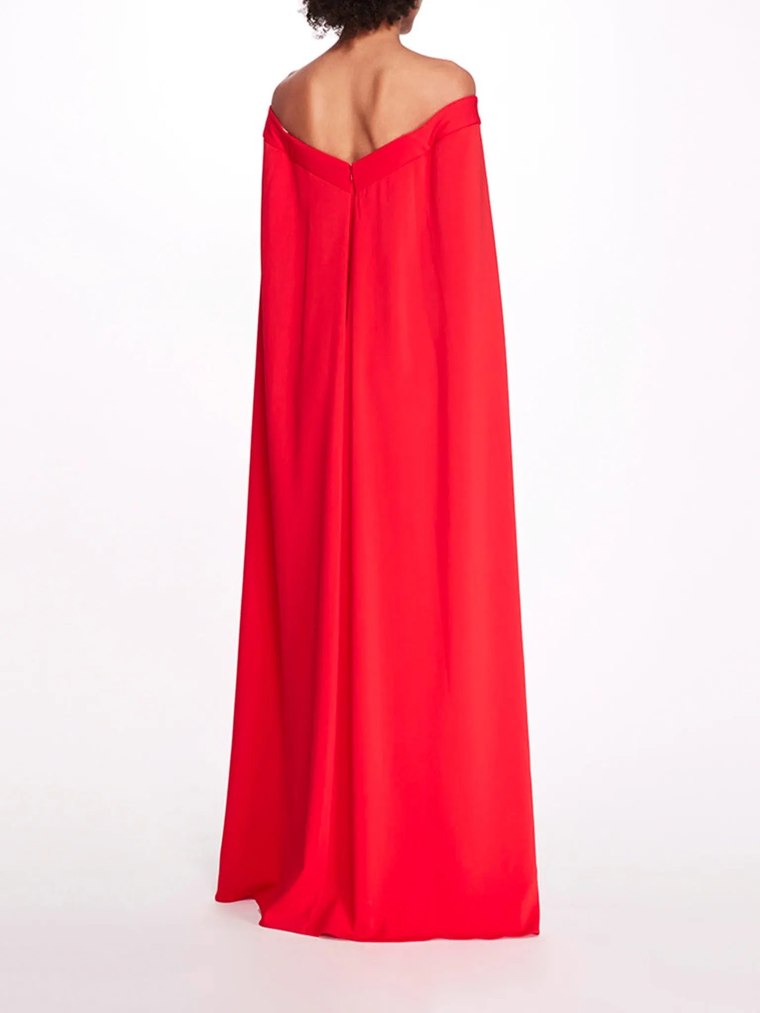 Off Shoulder Caped Column Gown