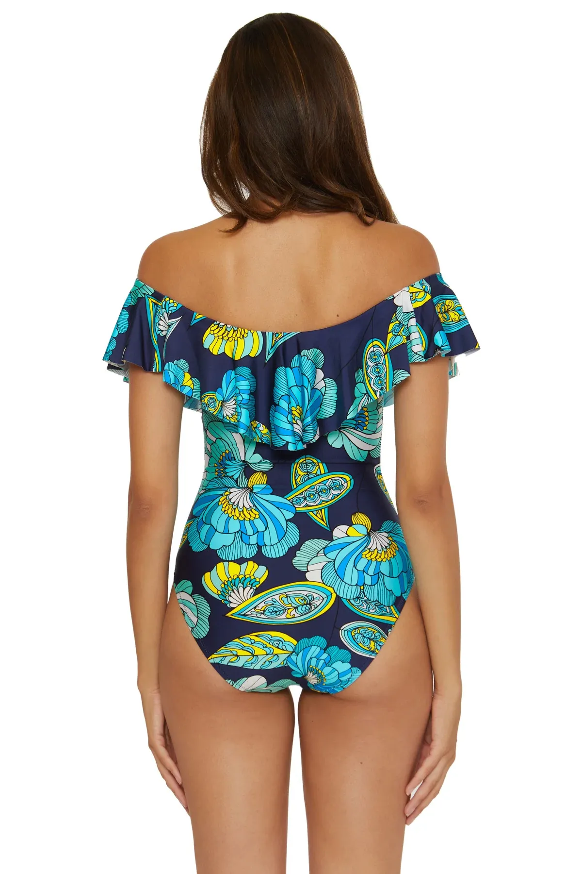 Off-The-Shoulder Ruffle One Piece Swimsuit