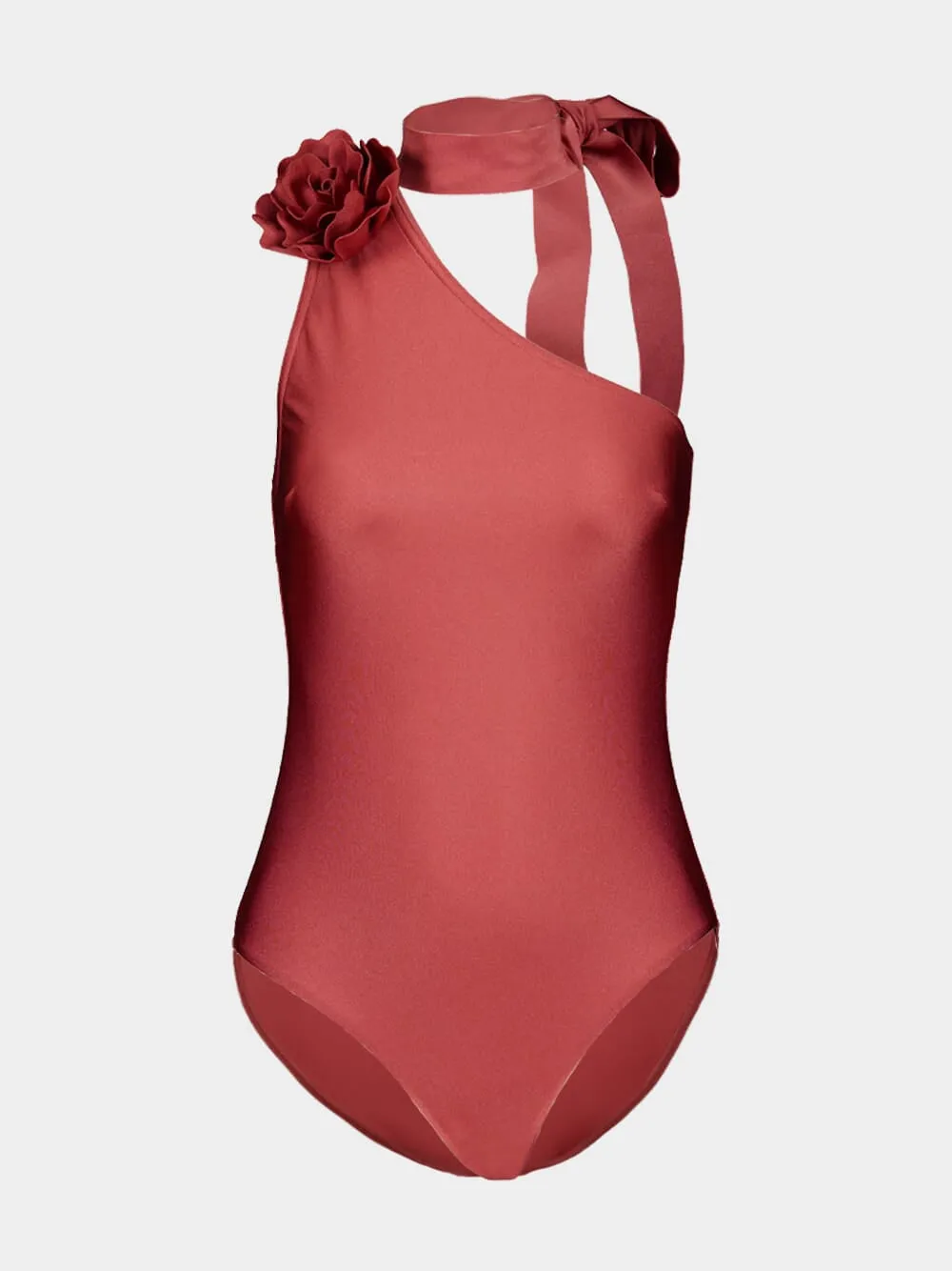 One-Shoulder Lycra One-Piece Swimsuit