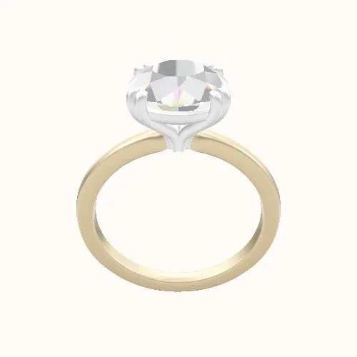 Open Solitaire Engagement Ring With Double Prongs Head