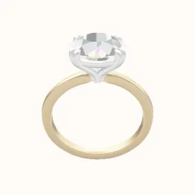 Open Solitaire Engagement Ring With Double Prongs Head