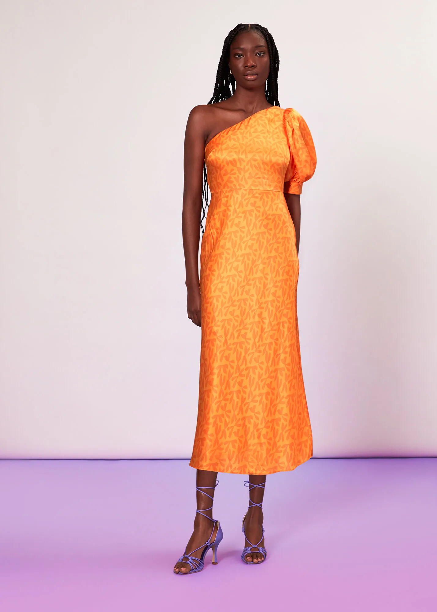 Orange One Shoulder Sally Dress