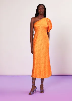 Orange One Shoulder Sally Dress