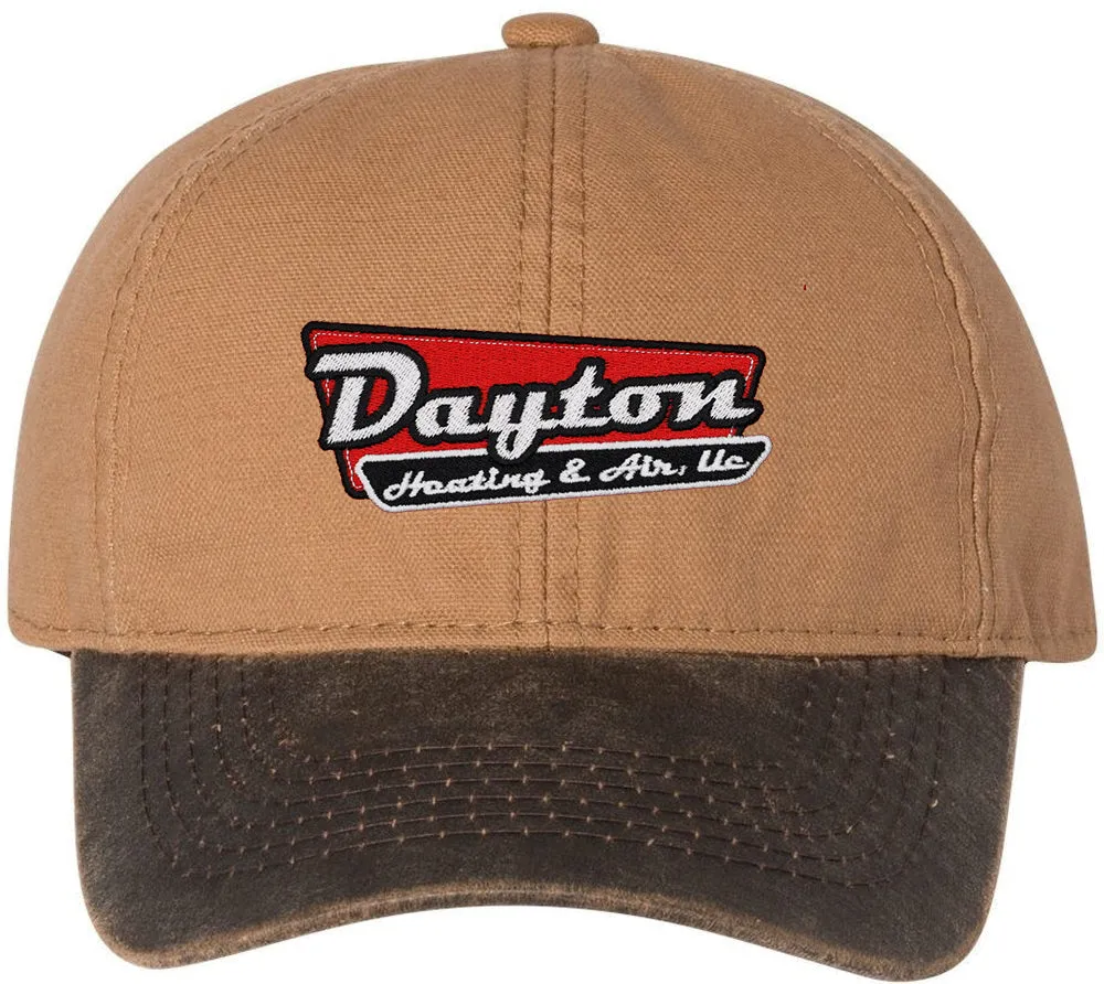 Outdoor Cap Weathered Canvas Crown Cap with Contrast-Color Visor