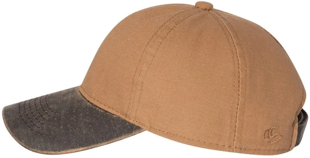 Outdoor Cap Weathered Canvas Crown Cap with Contrast-Color Visor