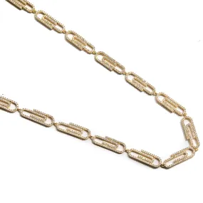 Paper Clip 18K Gold Plated 14mm Golden Gilt Necklace