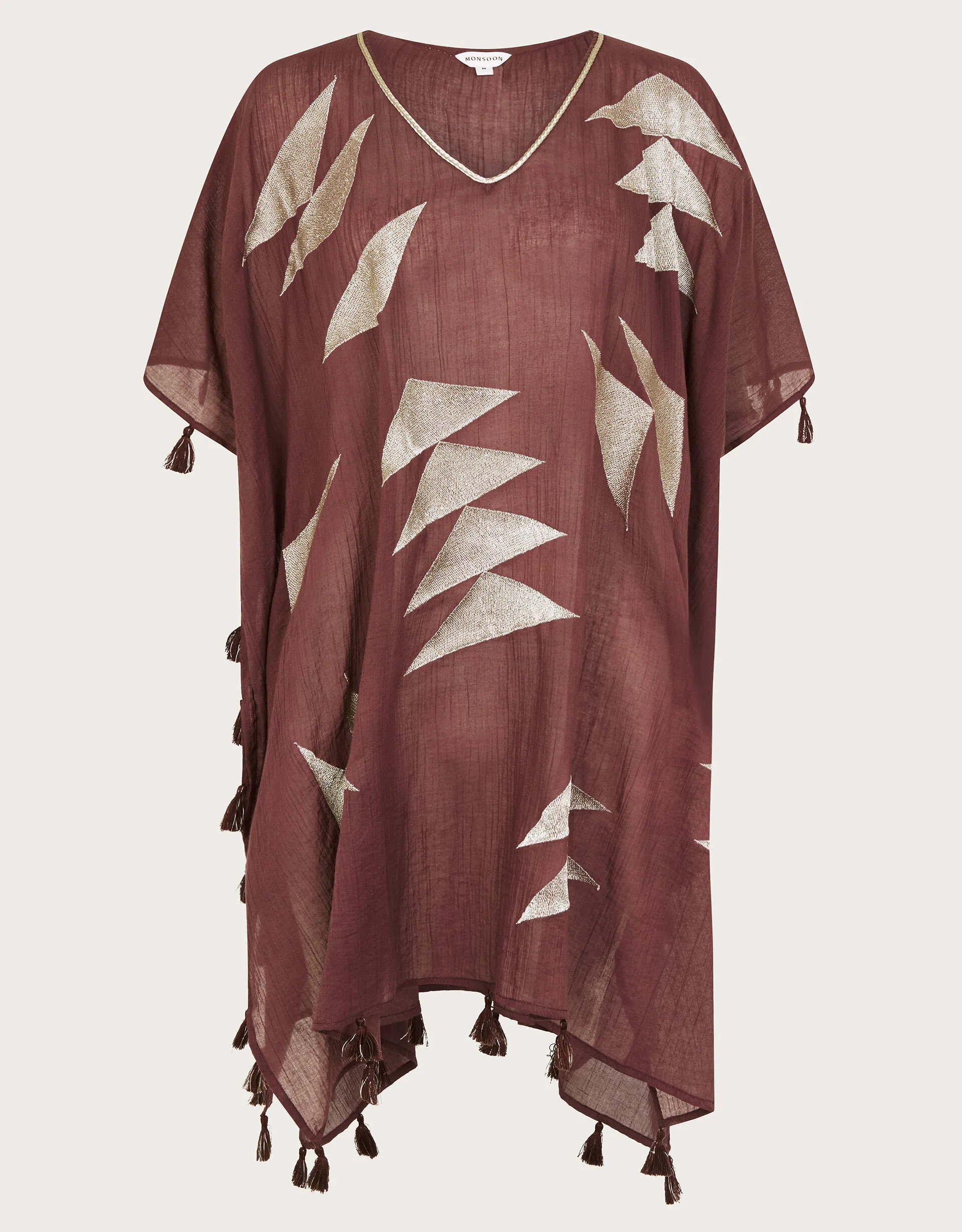 Patti Embroidered Kaftan Brown