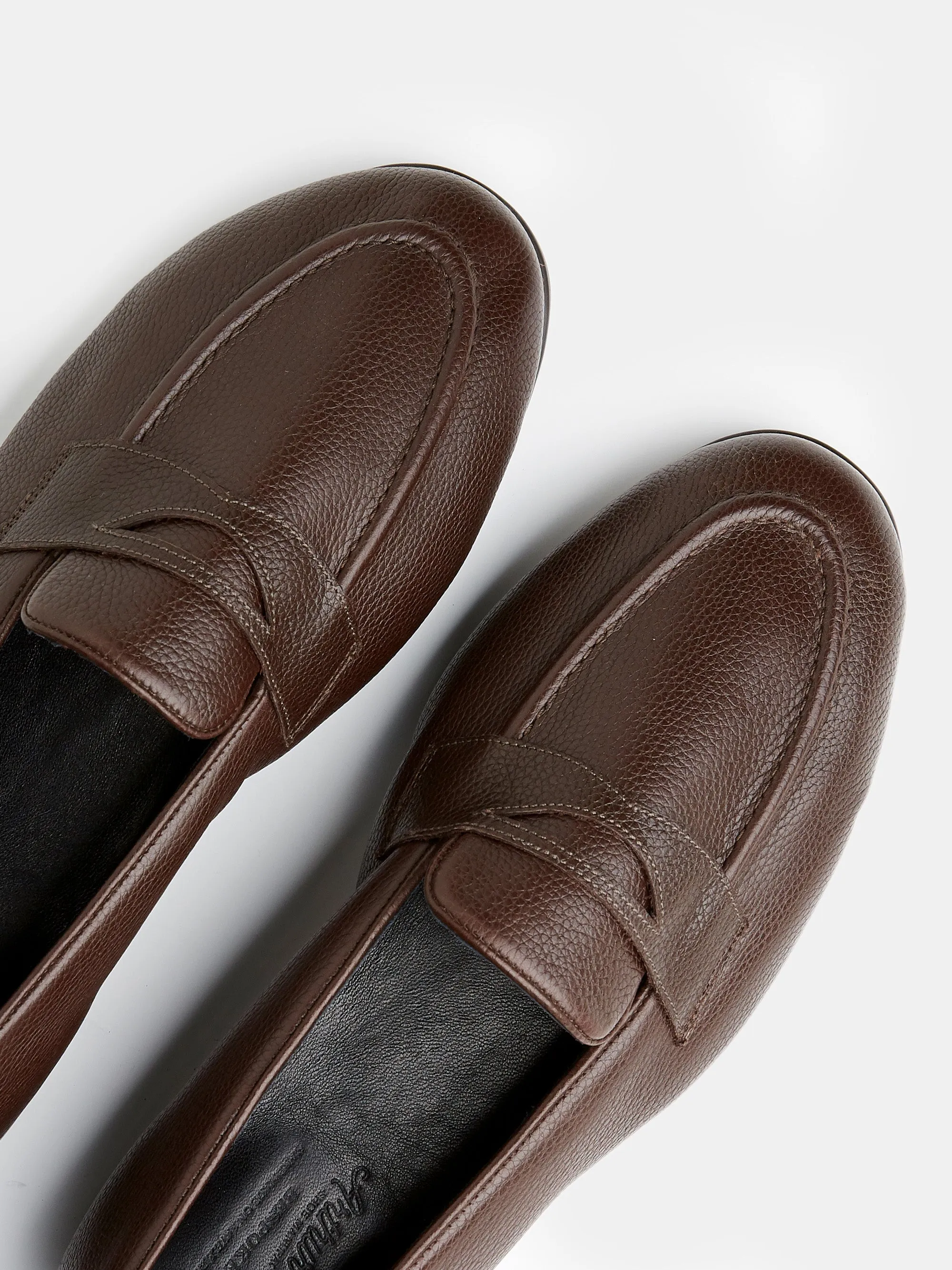 Penny Loafer in Brown Grain Leather