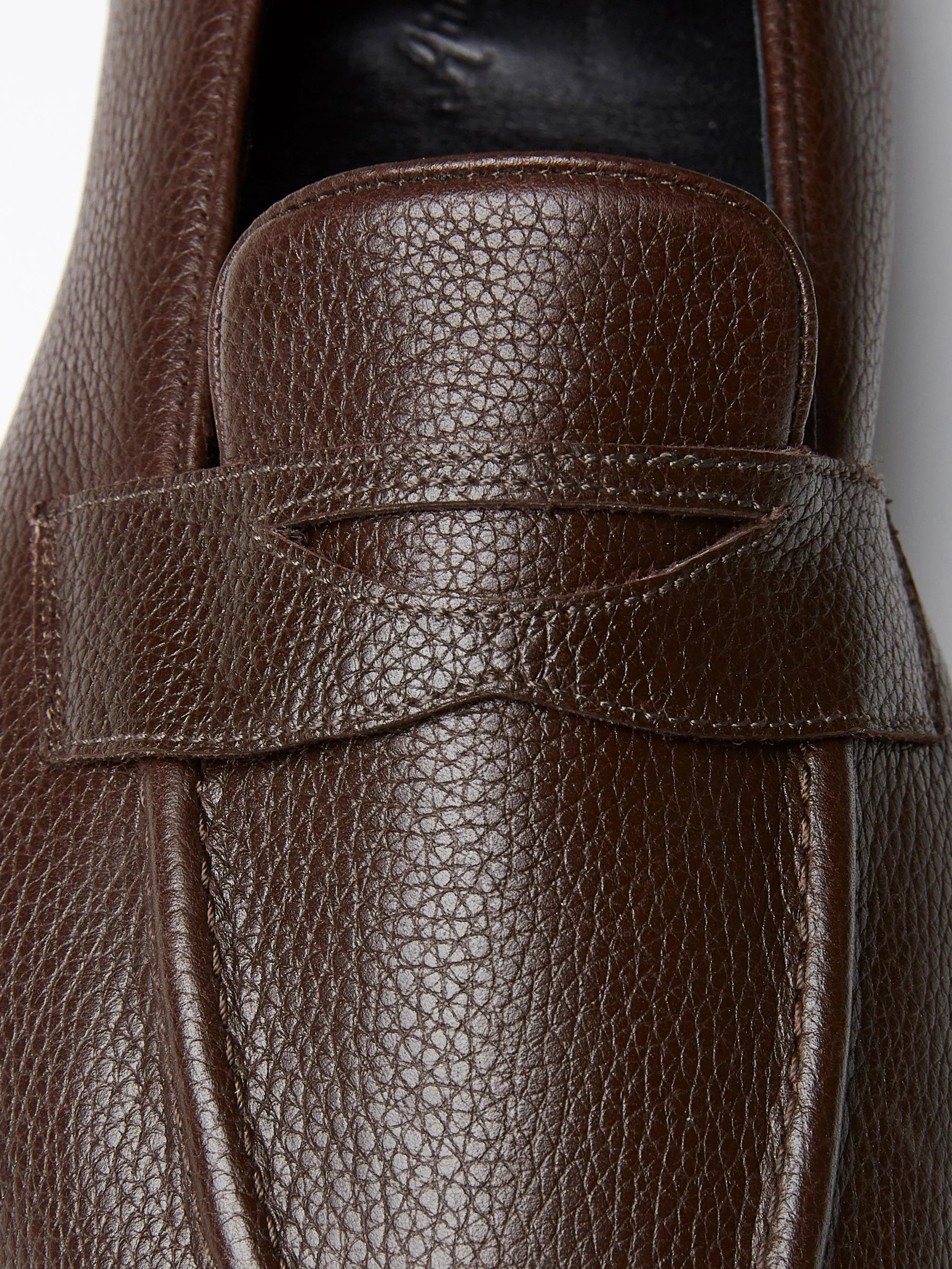 Penny Loafer in Brown Grain Leather