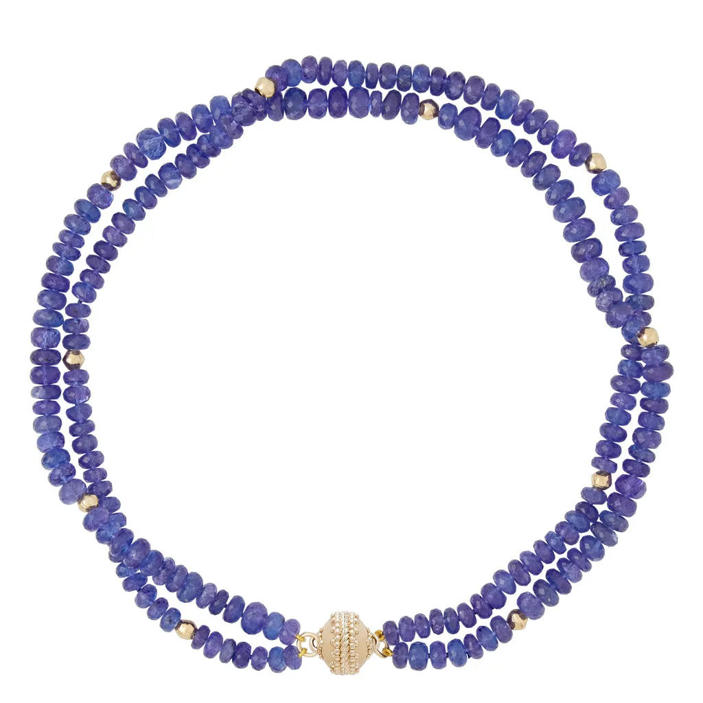 Peppercorn Tanzanite Double Strand Necklace