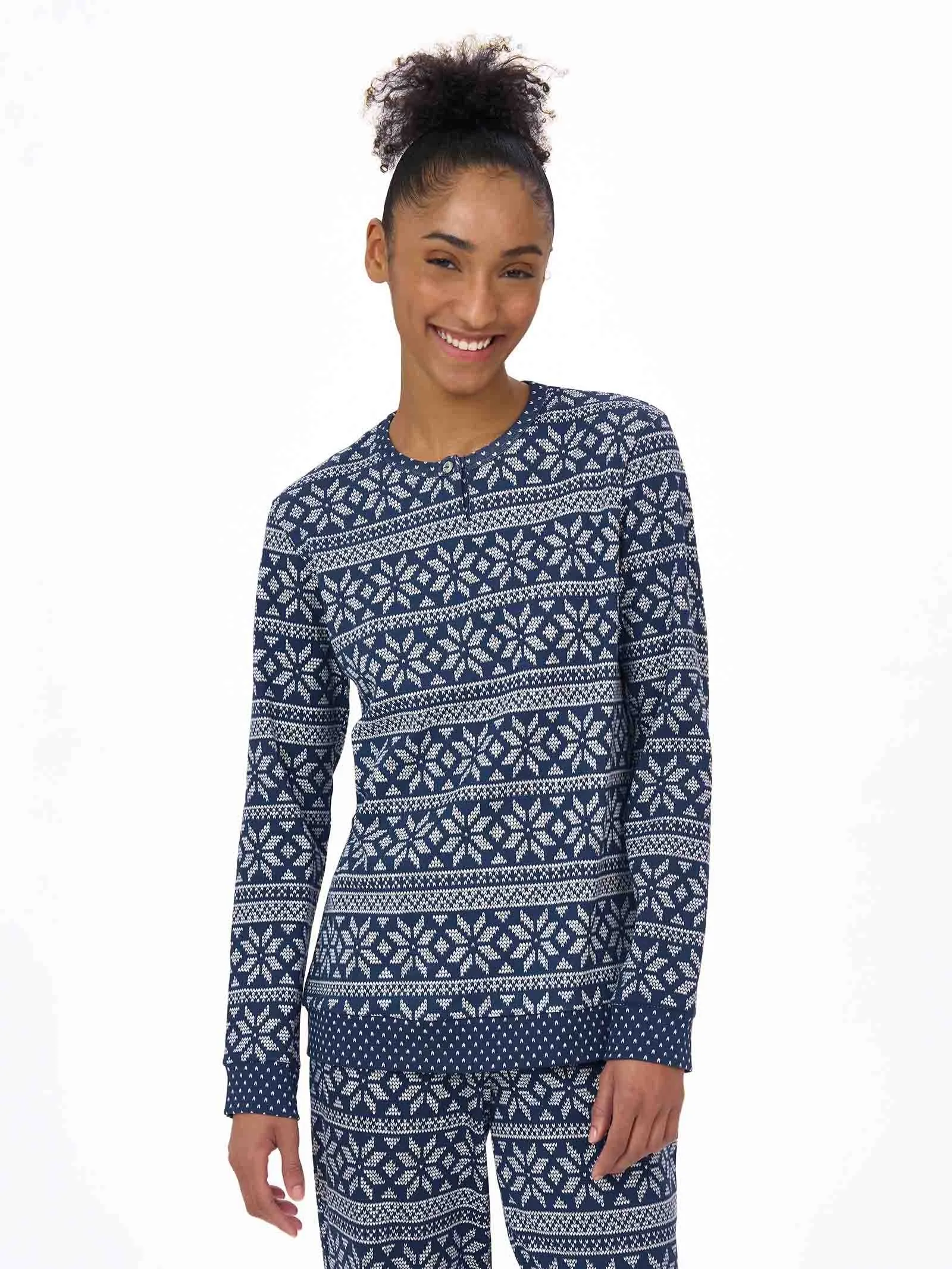 Pigiama serafino in interlock di caldo cotone - Fant. Insignia Blue
