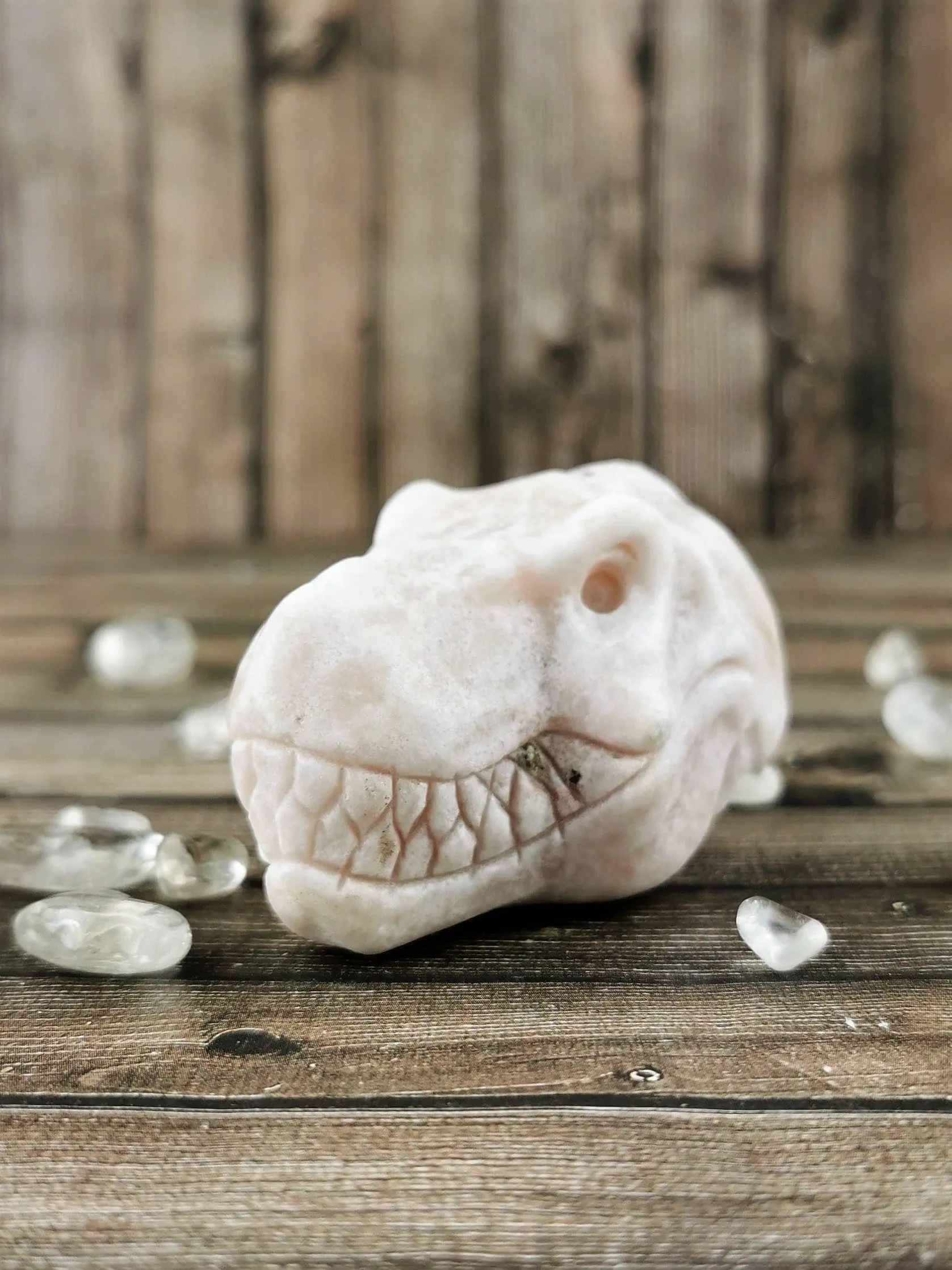 Pink Calcite Dinosaur Heads