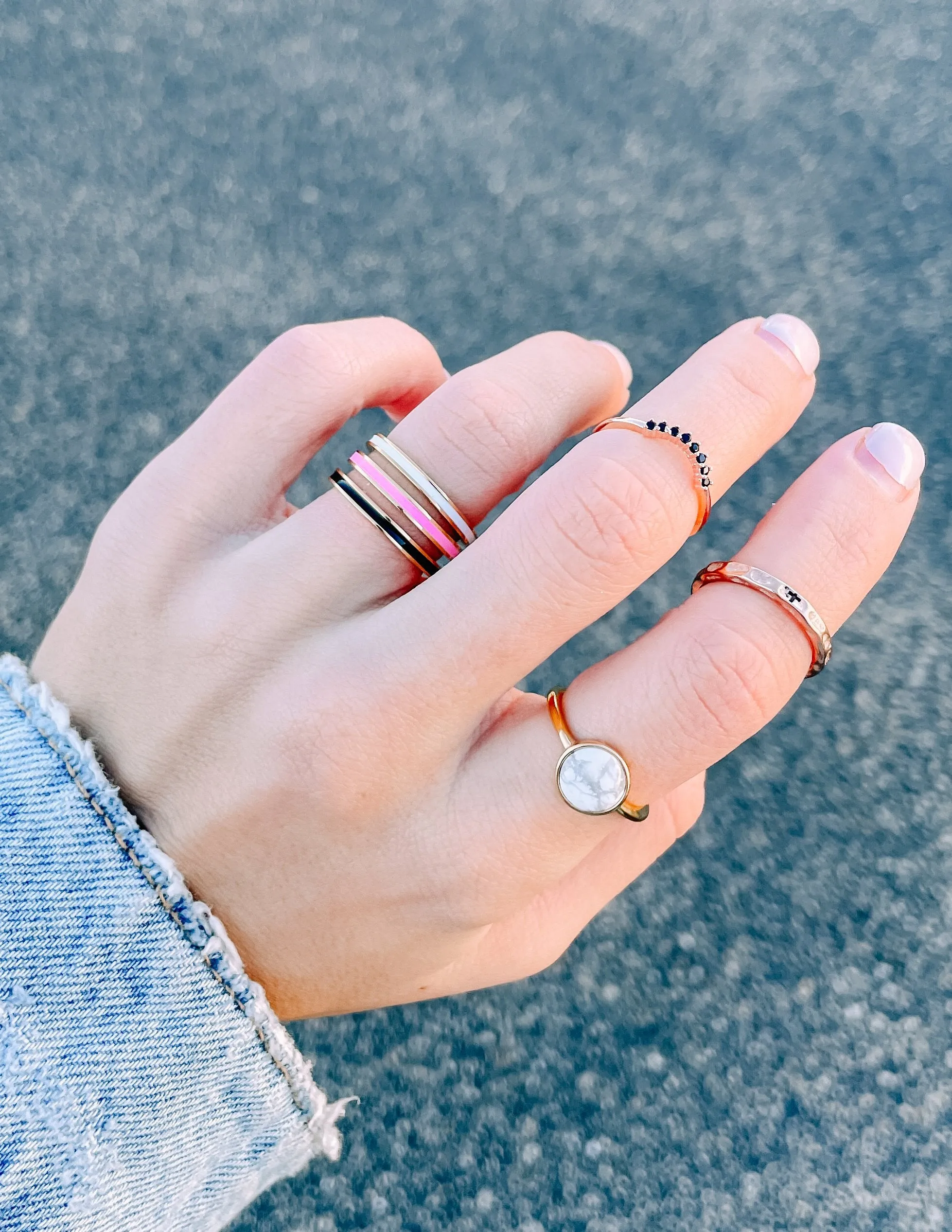 Pink Enamel Ring