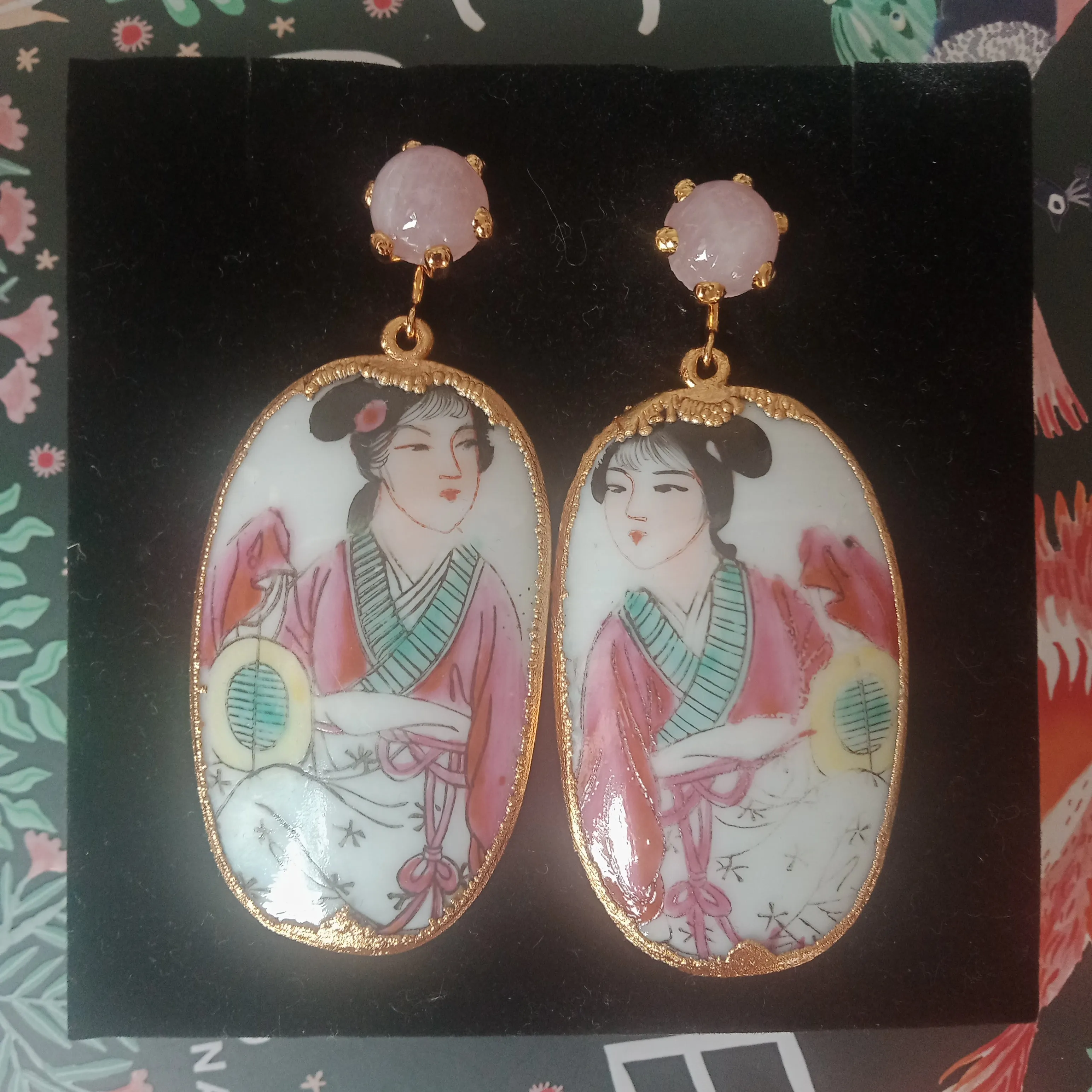 Pipa ladies porcelain earrings