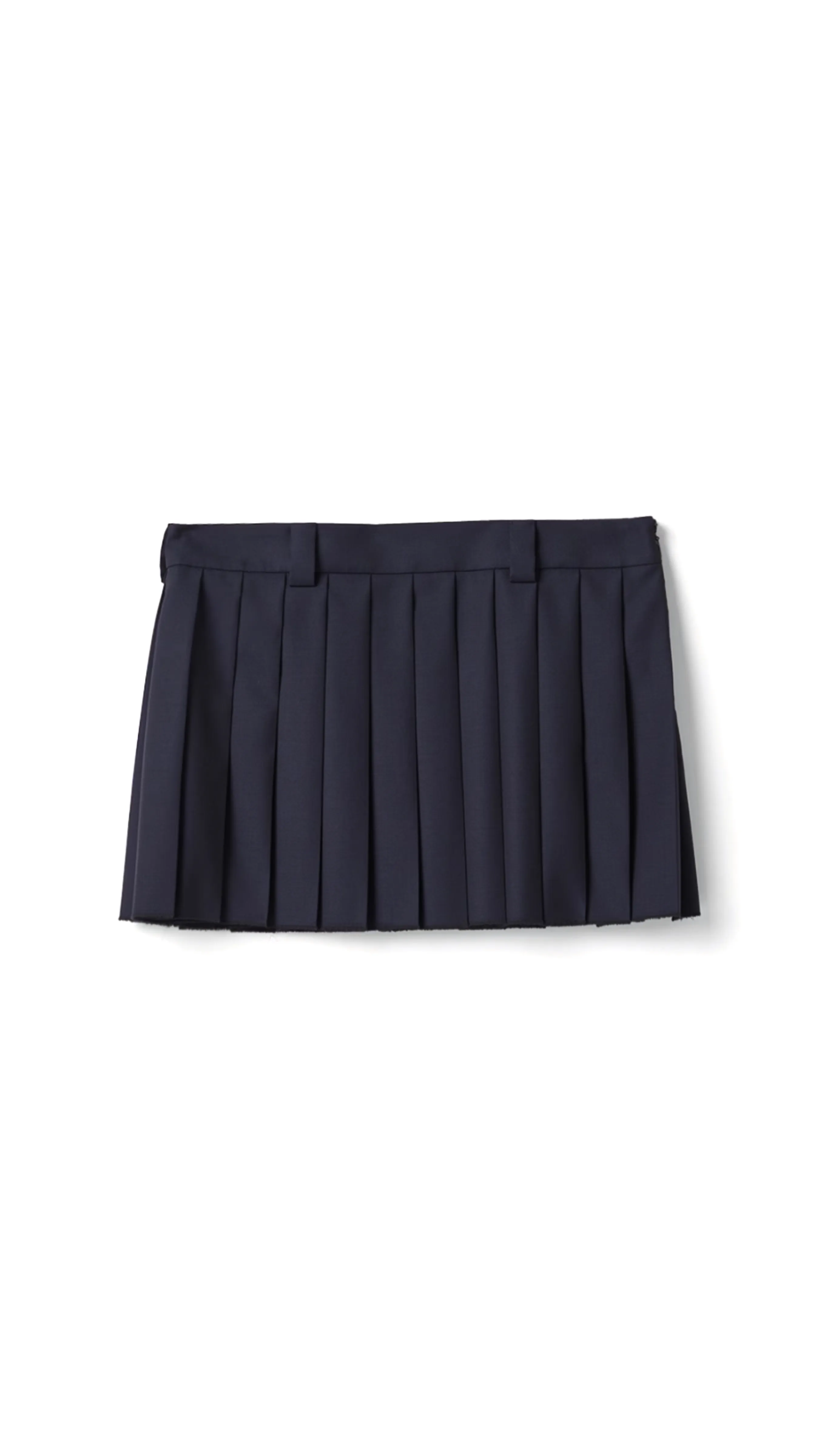 Pleated Batavia Miniskirt - Navy