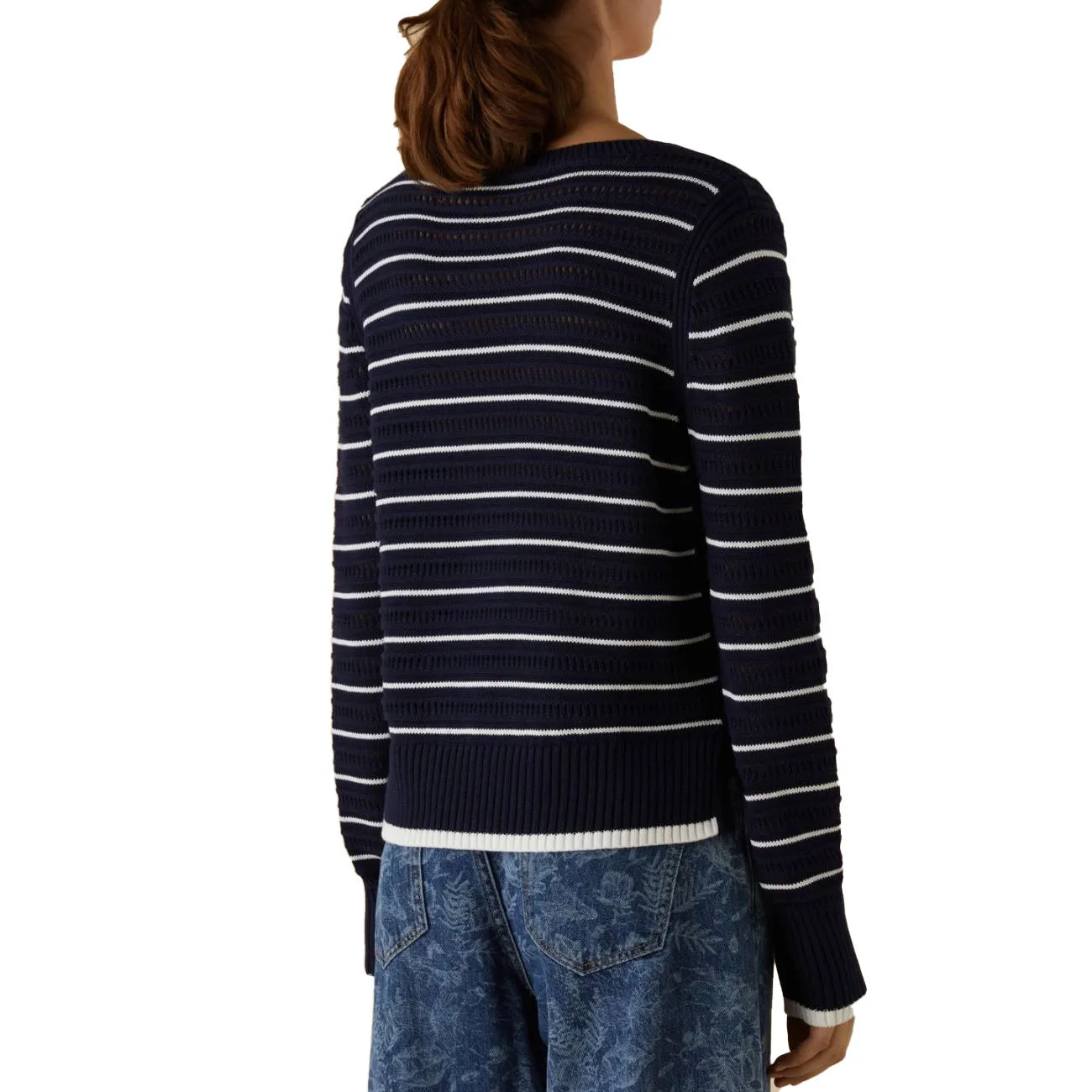 PULL SARAGO Donna Navy Bianco