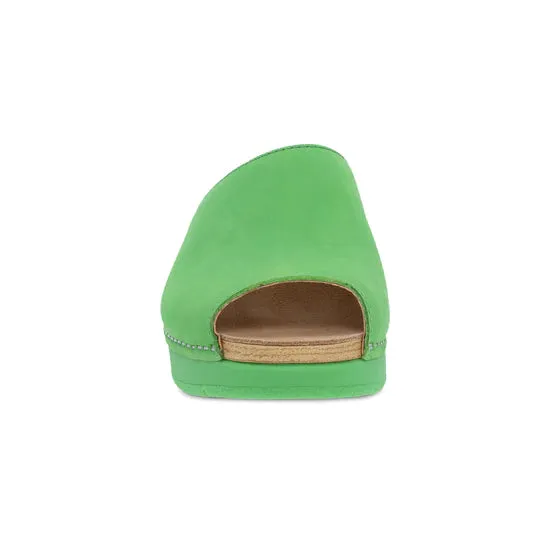  Ravyn Mule Peep-Toe Slide in Lime  