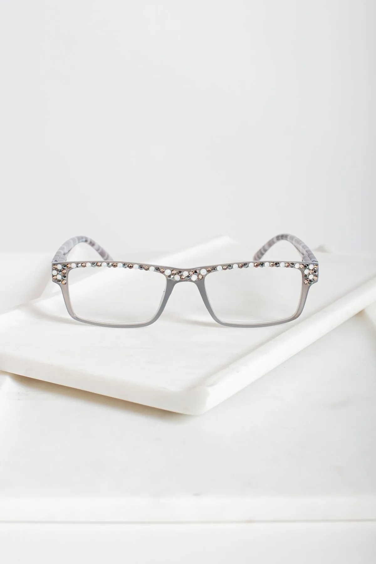 Rectangle Grey Crystal Readers