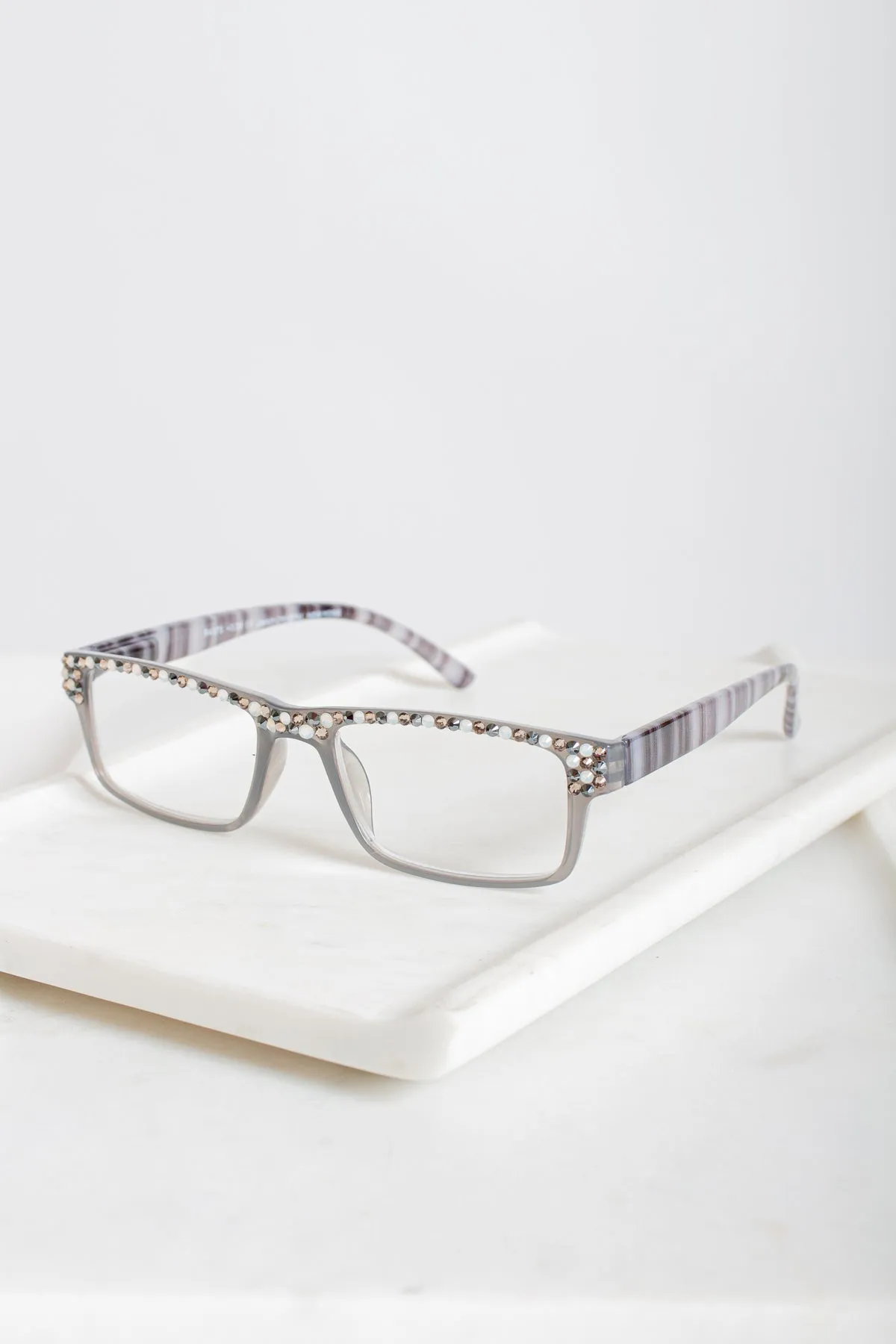 Rectangle Grey Crystal Readers