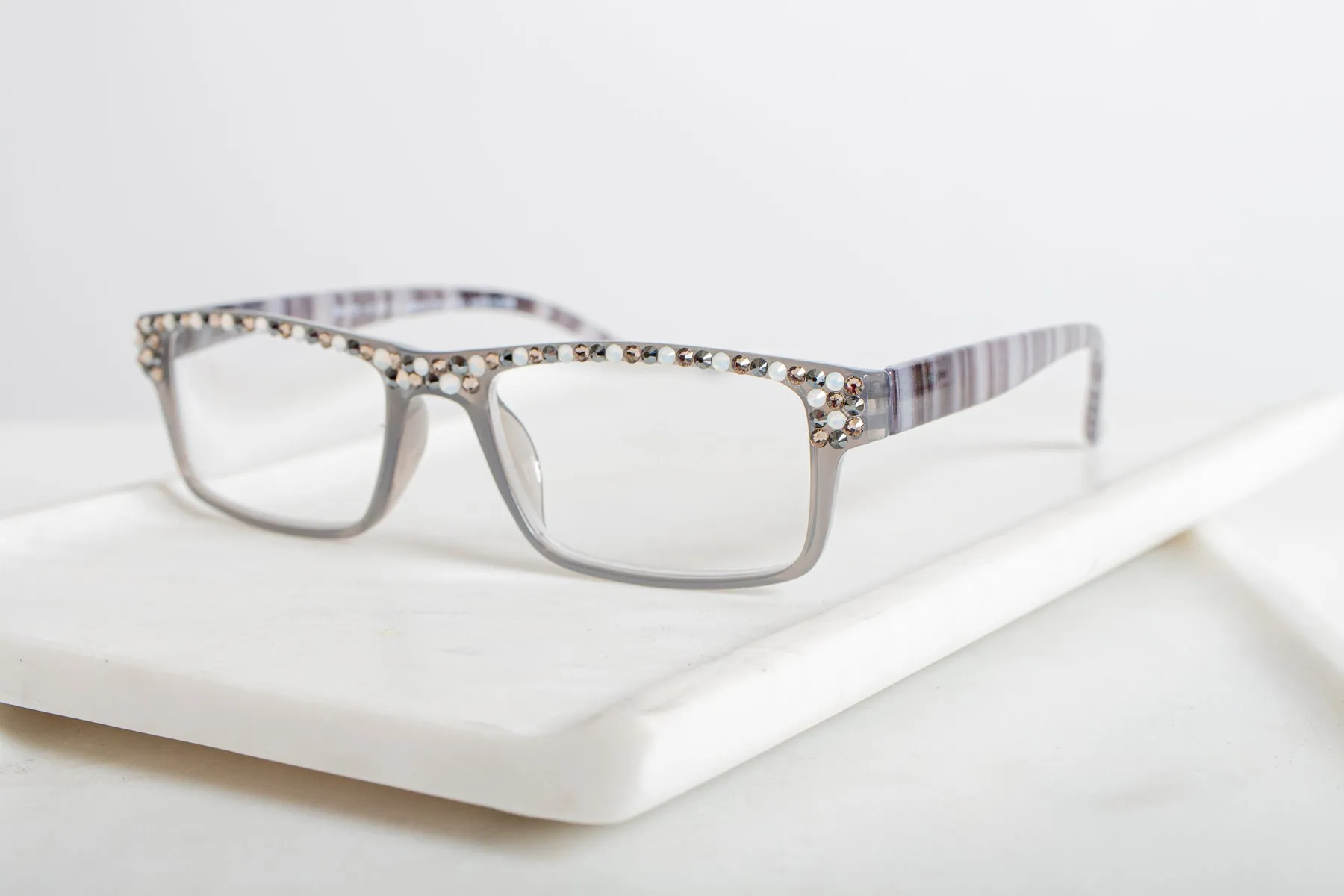 Rectangle Grey Crystal Readers