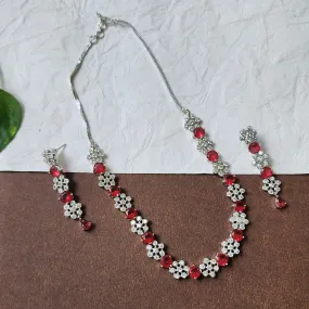 Red American Diamond Neckset